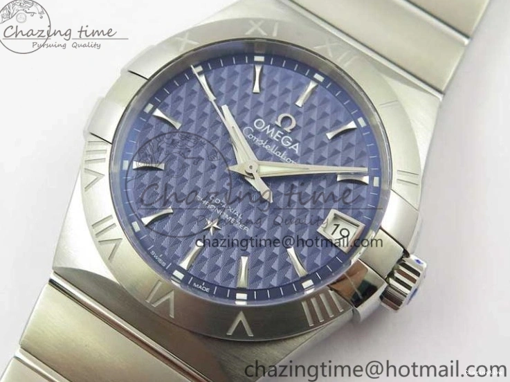 0323 SunProtective Constellation 38mm SS VSF 1:1 Best Edition Blue Textured Dial on SS Bracelet A8500 Super Clone 7917